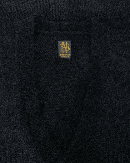lost & found Batoner Batoner Pure Mohair V Cardigan Black
