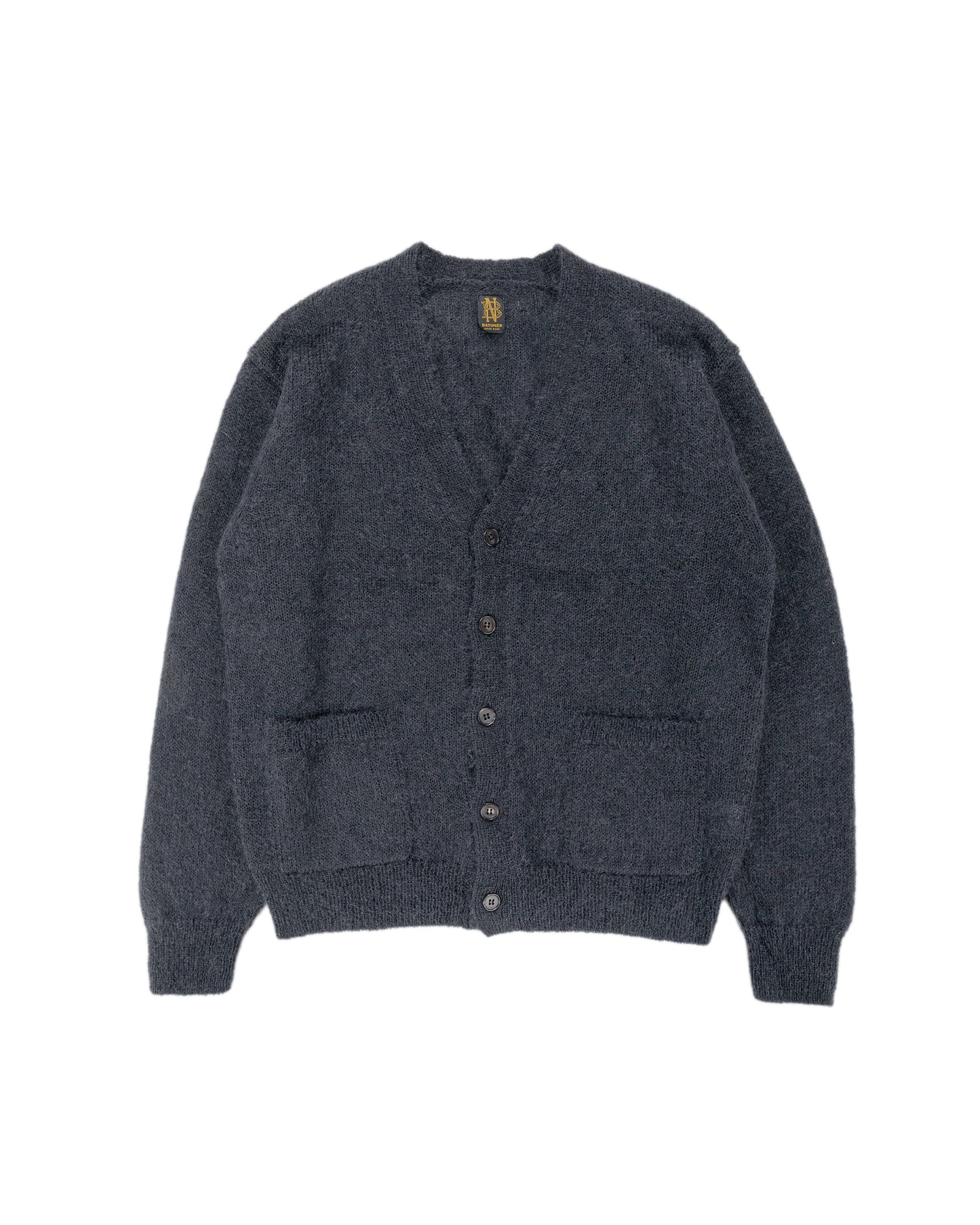 lost & found Batoner Batoner Pure Mohair V Cardigan Charcoal Blue