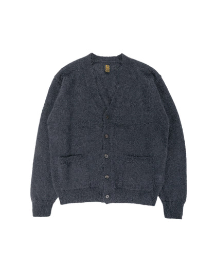 lost & found Batoner Batoner Pure Mohair V Cardigan Charcoal Blue
