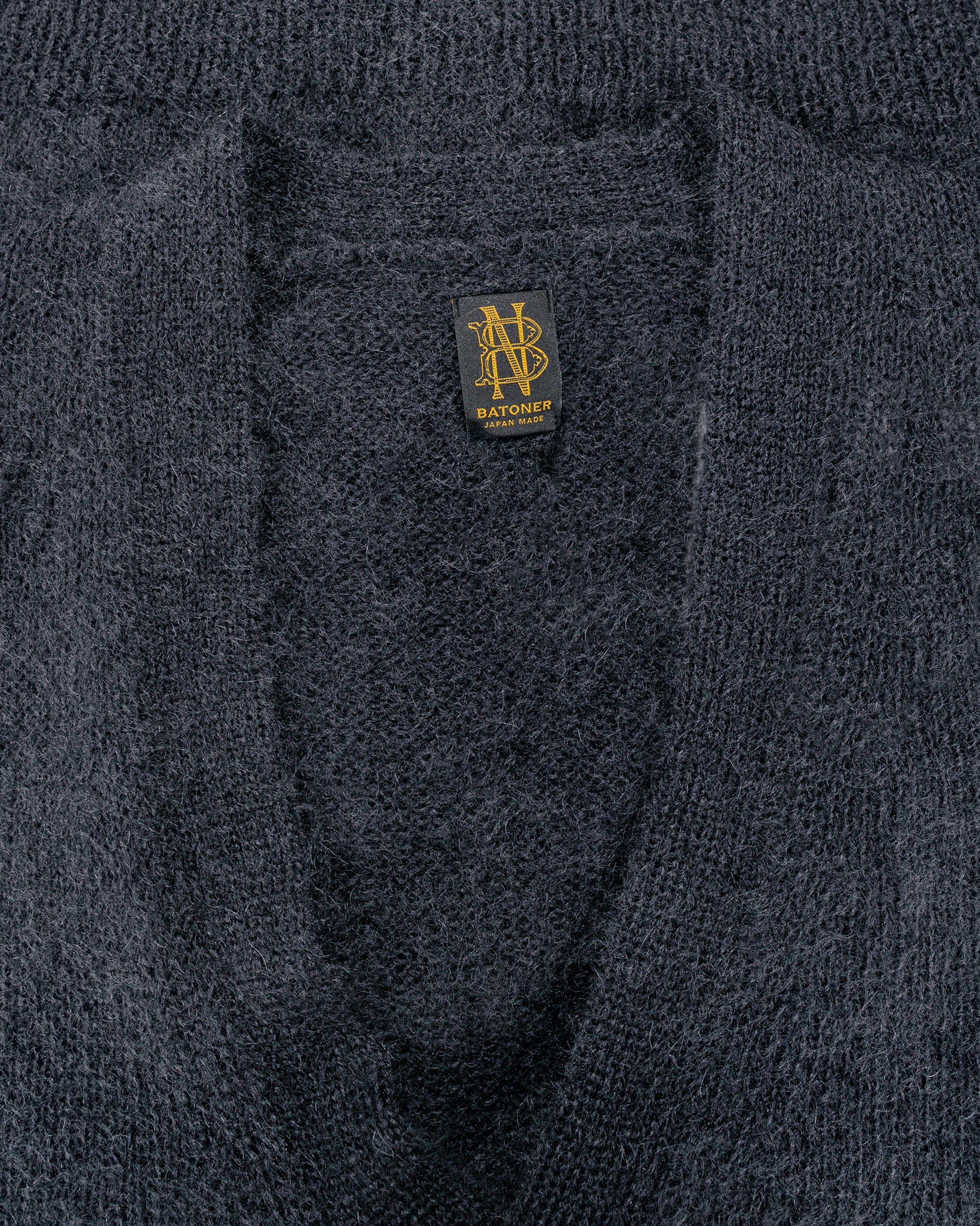 lost & found Batoner Batoner Pure Mohair V Cardigan Charcoal Blue