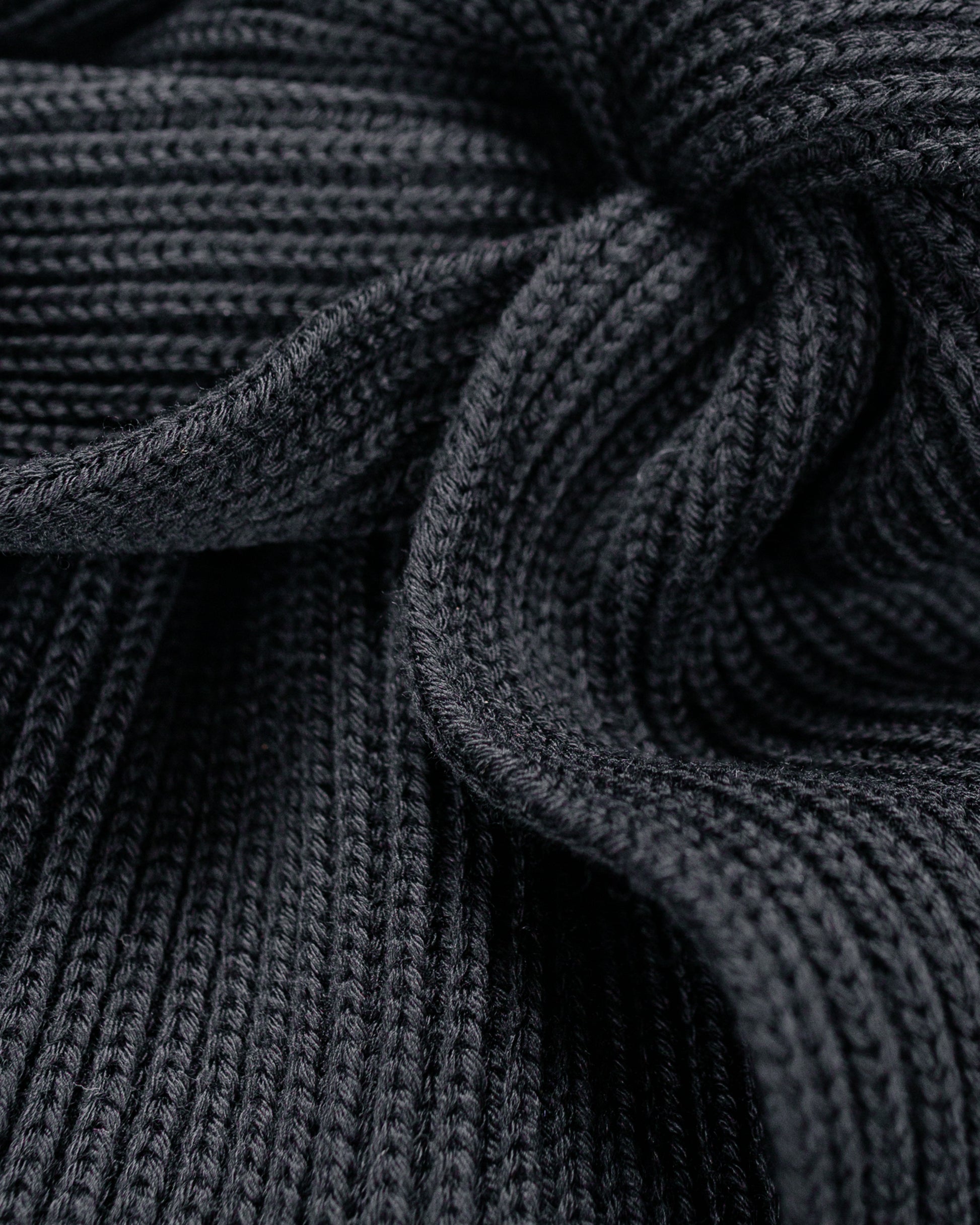 lost & found Batoner Batoner Solid Wool Rib Muffler Black