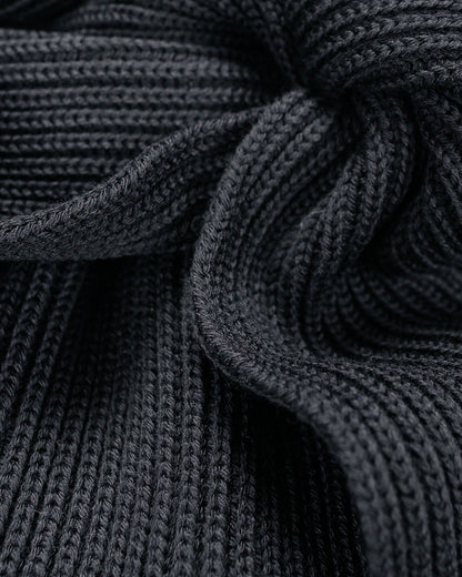 lost & found Batoner Batoner Solid Wool Rib Muffler Black