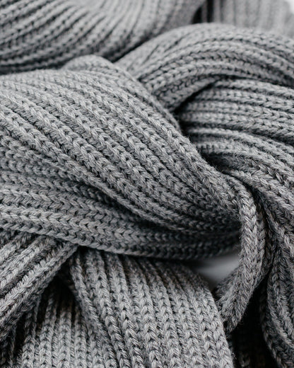 lost & found Batoner Batoner Solid Wool Rib Muffler Melange Gray