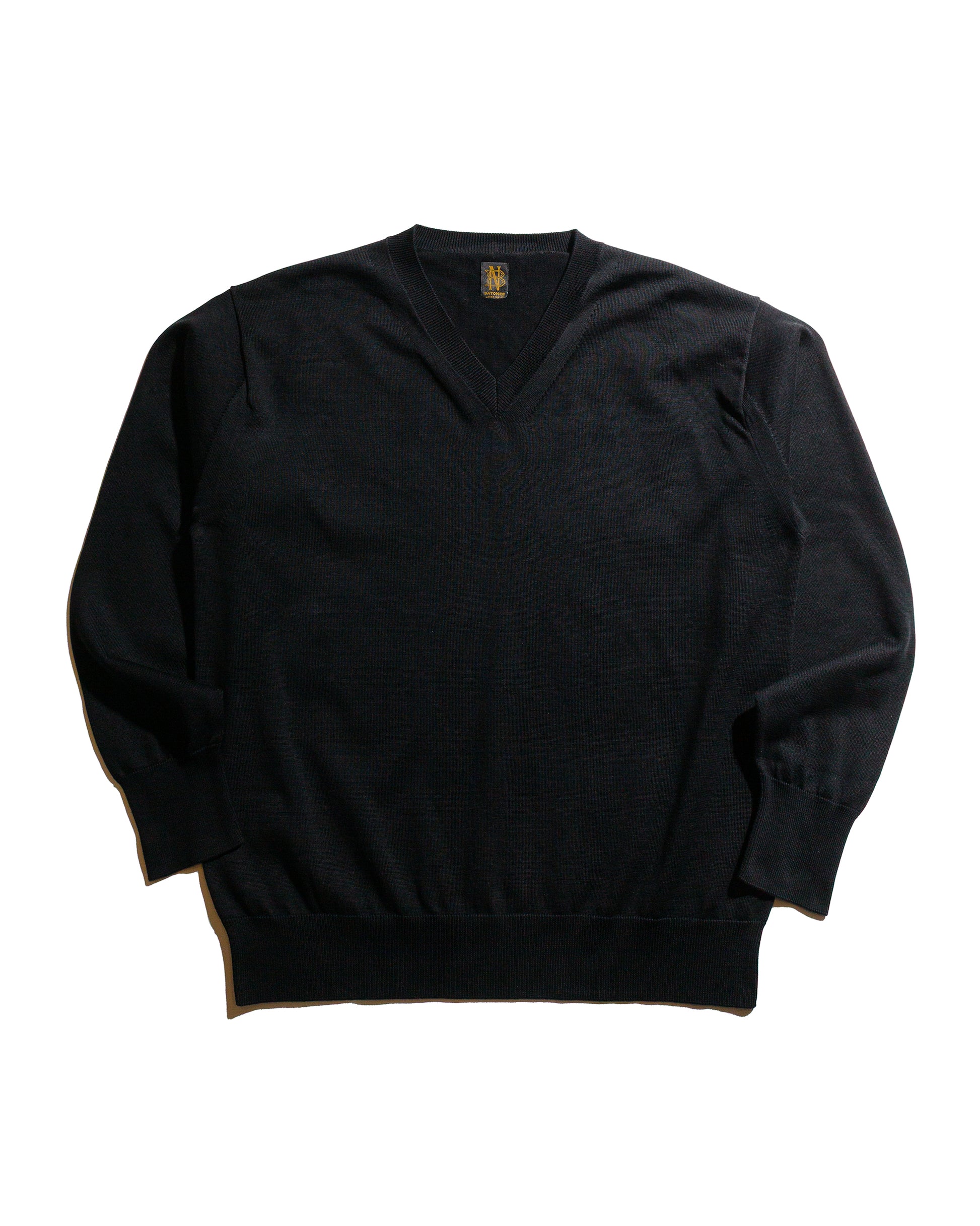 lost & found Batoner Batoner The Sea Island Cotton V Neck Black