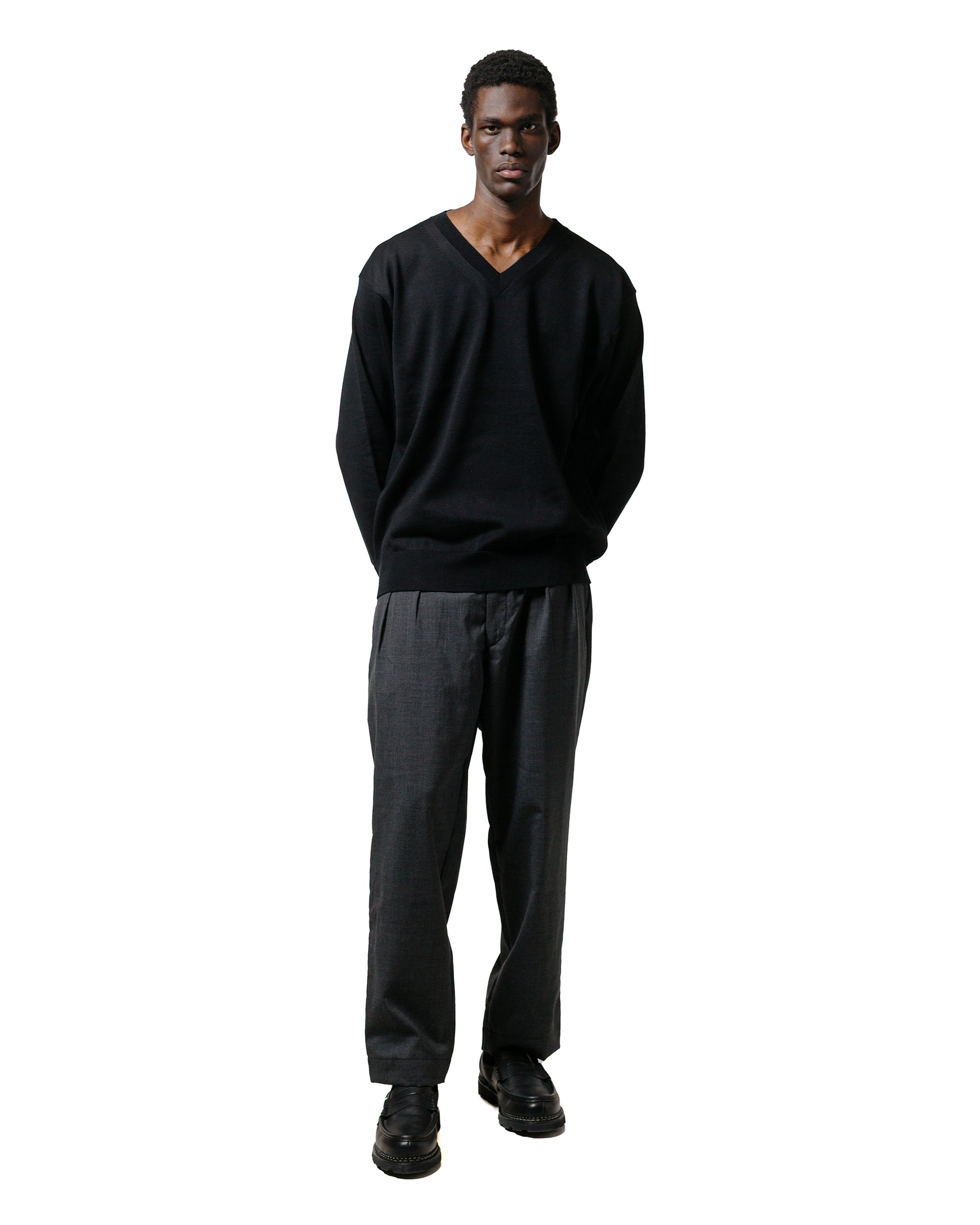 lost & found Batoner Batoner The Sea Island Cotton V Neck Black