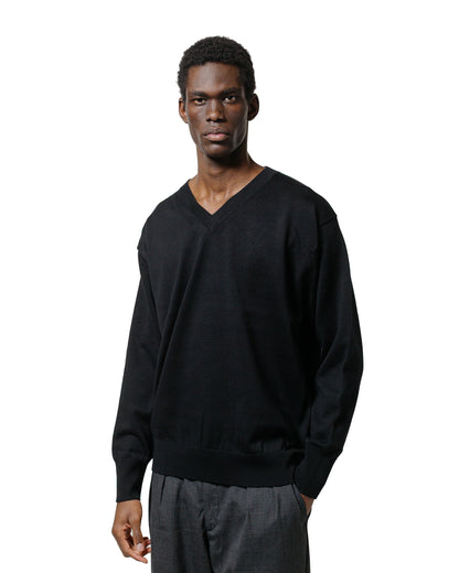 lost & found Batoner Batoner The Sea Island Cotton V Neck Black