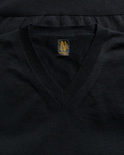 lost & found Batoner Batoner The Sea Island Cotton V Neck Black