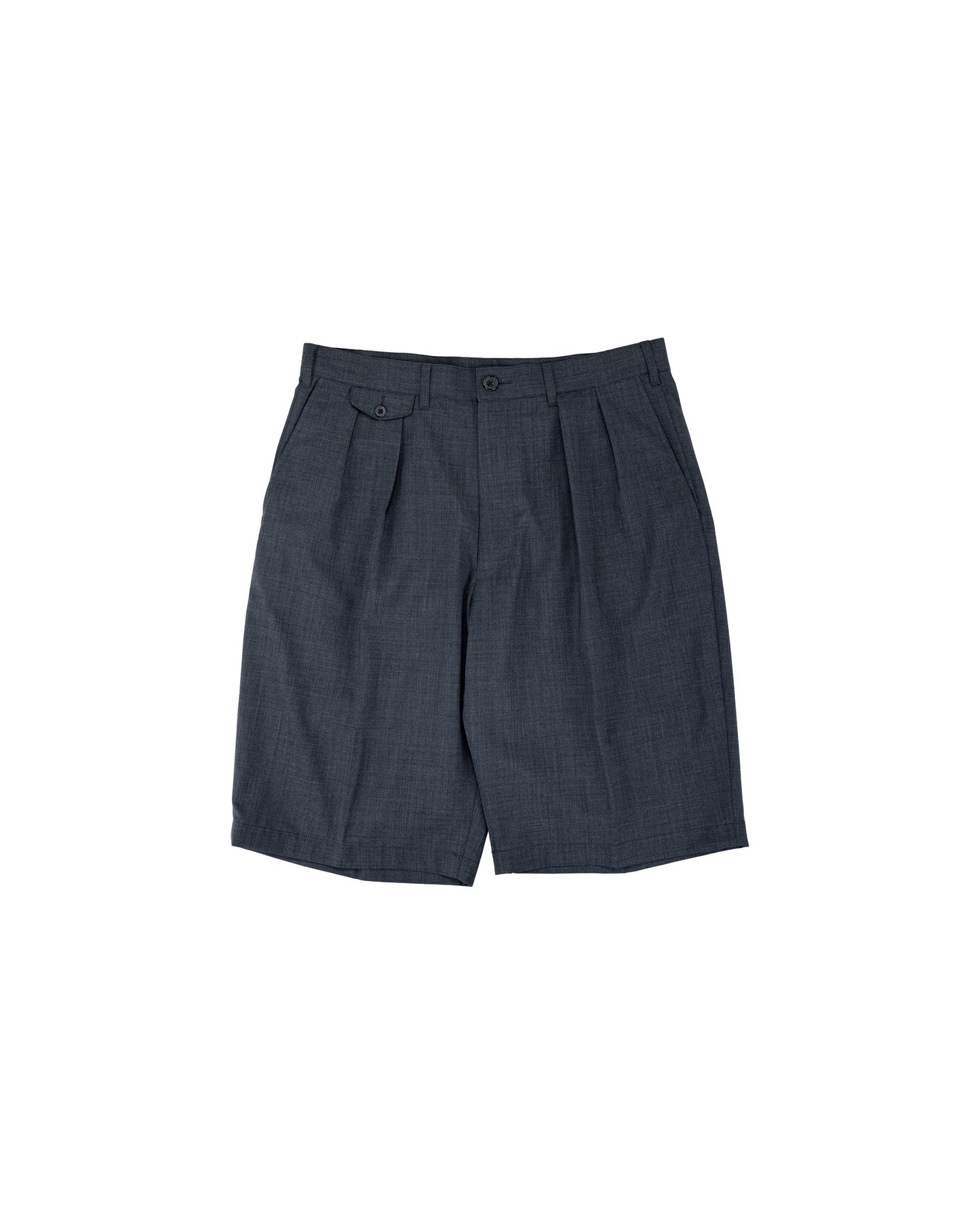 lost & found Beams Plus Beams Plus 2Pleats Shorts Wool Tropical Charcoal Grey