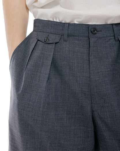 lost & found Beams Plus Beams Plus 2Pleats Shorts Wool Tropical Charcoal Grey