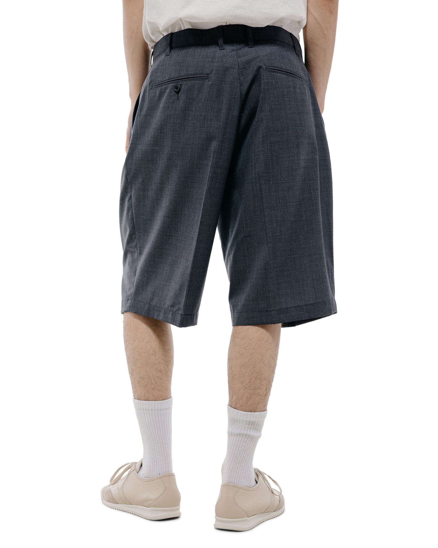 lost & found Beams Plus Beams Plus 2Pleats Shorts Wool Tropical Charcoal Grey
