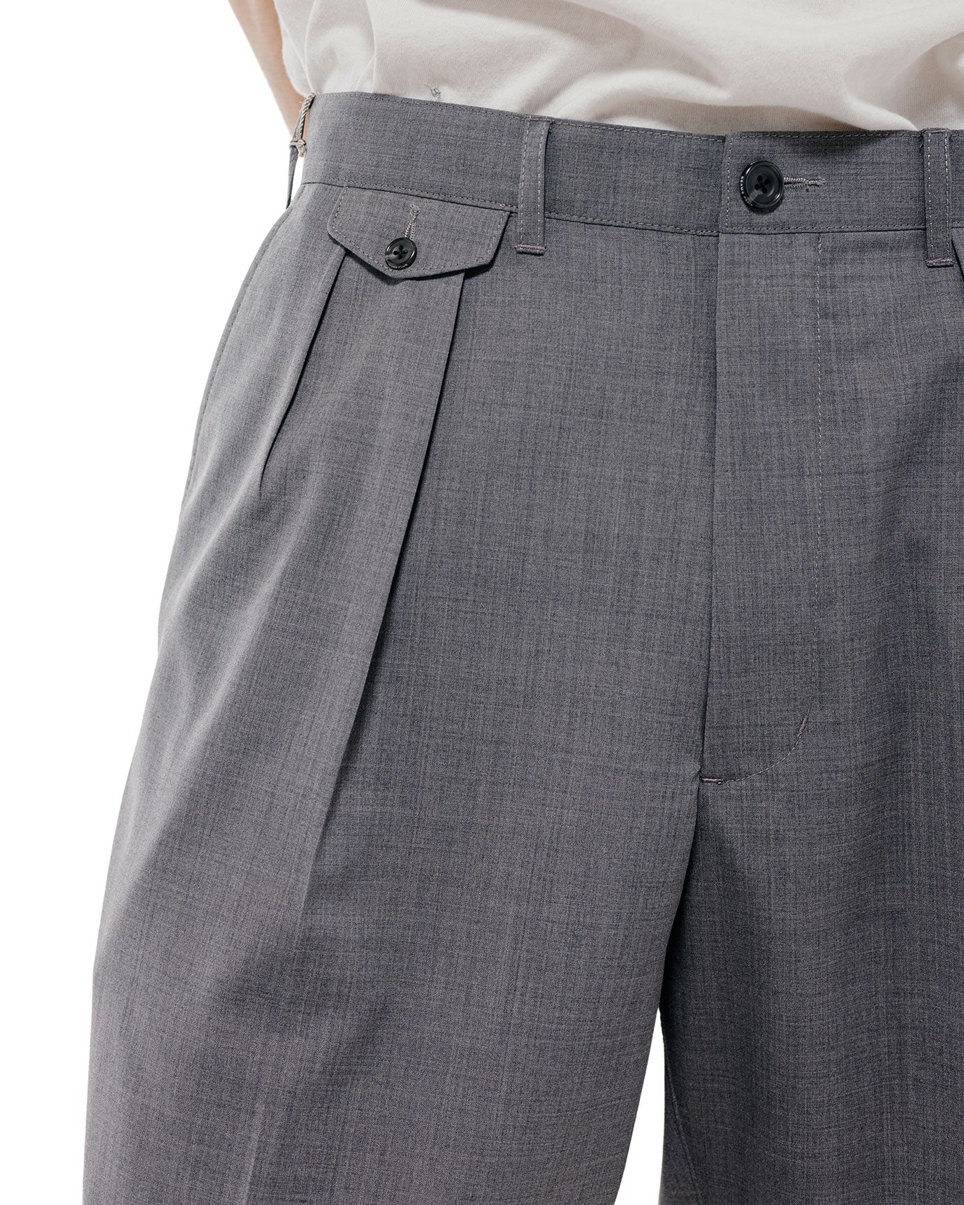 lost & found Beams Plus Beams Plus 2Pleats Shorts Wool Tropical Grey