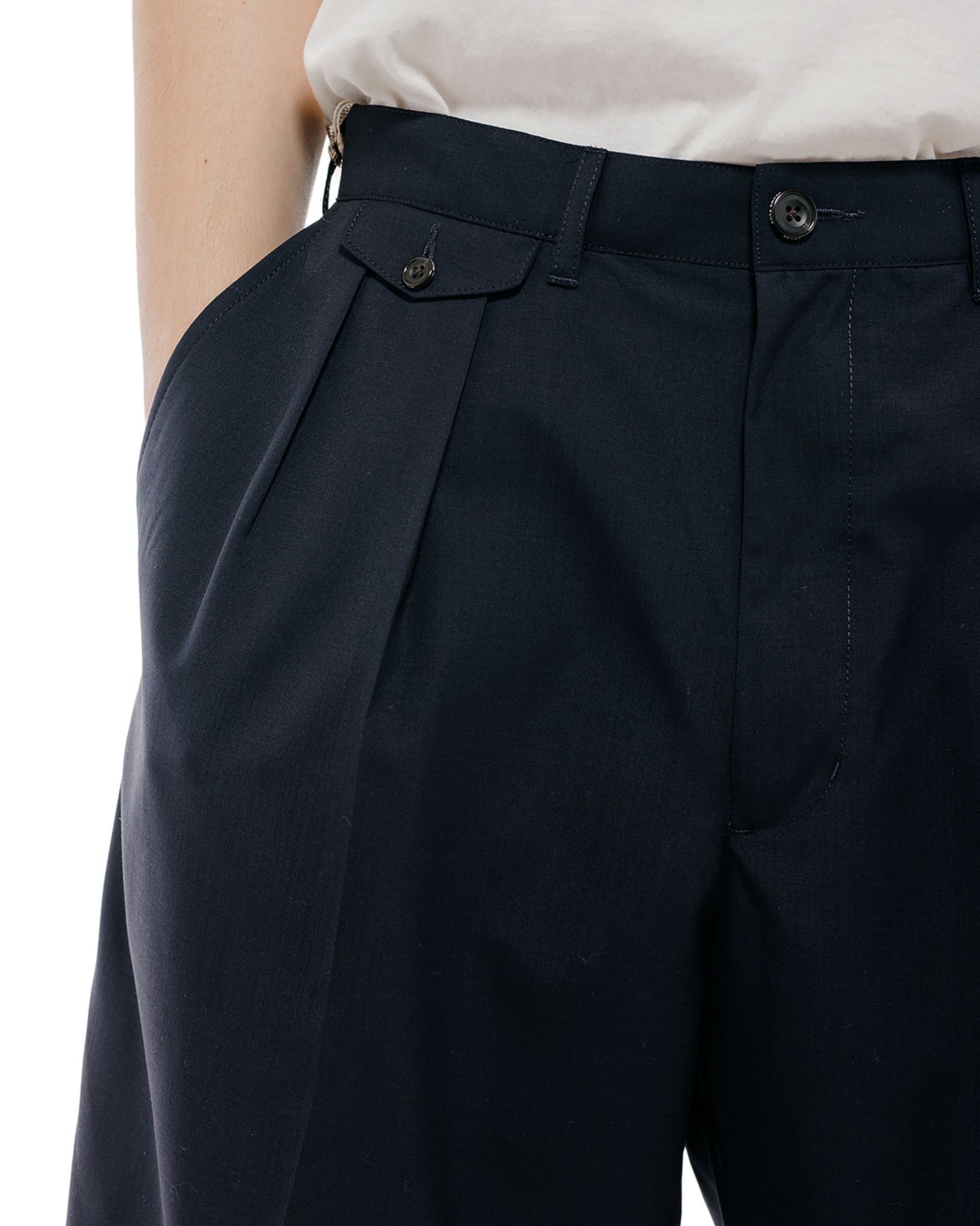 lost & found Beams Plus Beams Plus 2Pleats Shorts Wool Tropical Navy