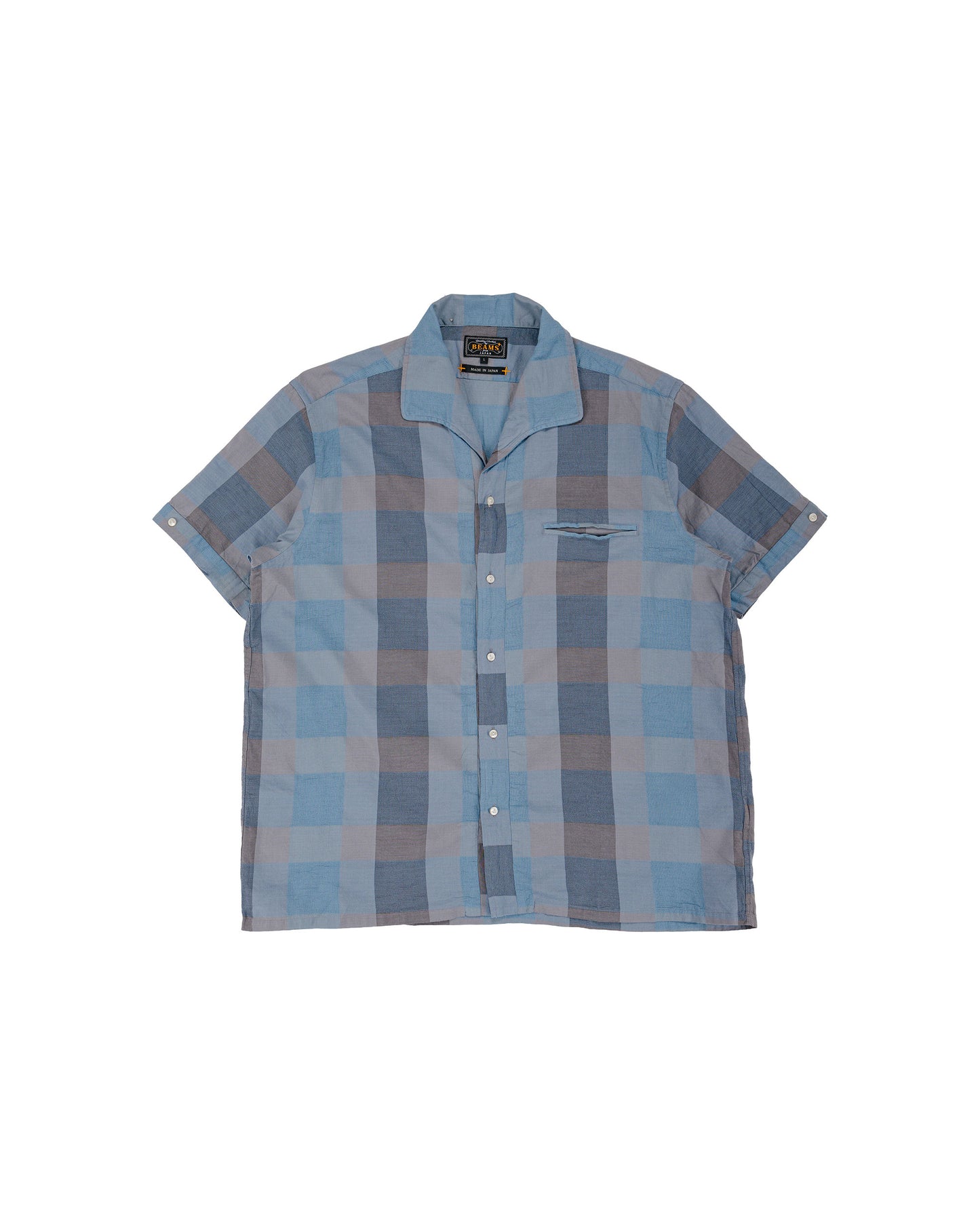 lost & found Beams Plus Beams Plus Italian Collar Indigo Panama Weave Plaid