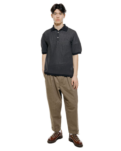 lost & found Beams Plus Beams Plus Knit Polo 'Washi' 2 Tone Black