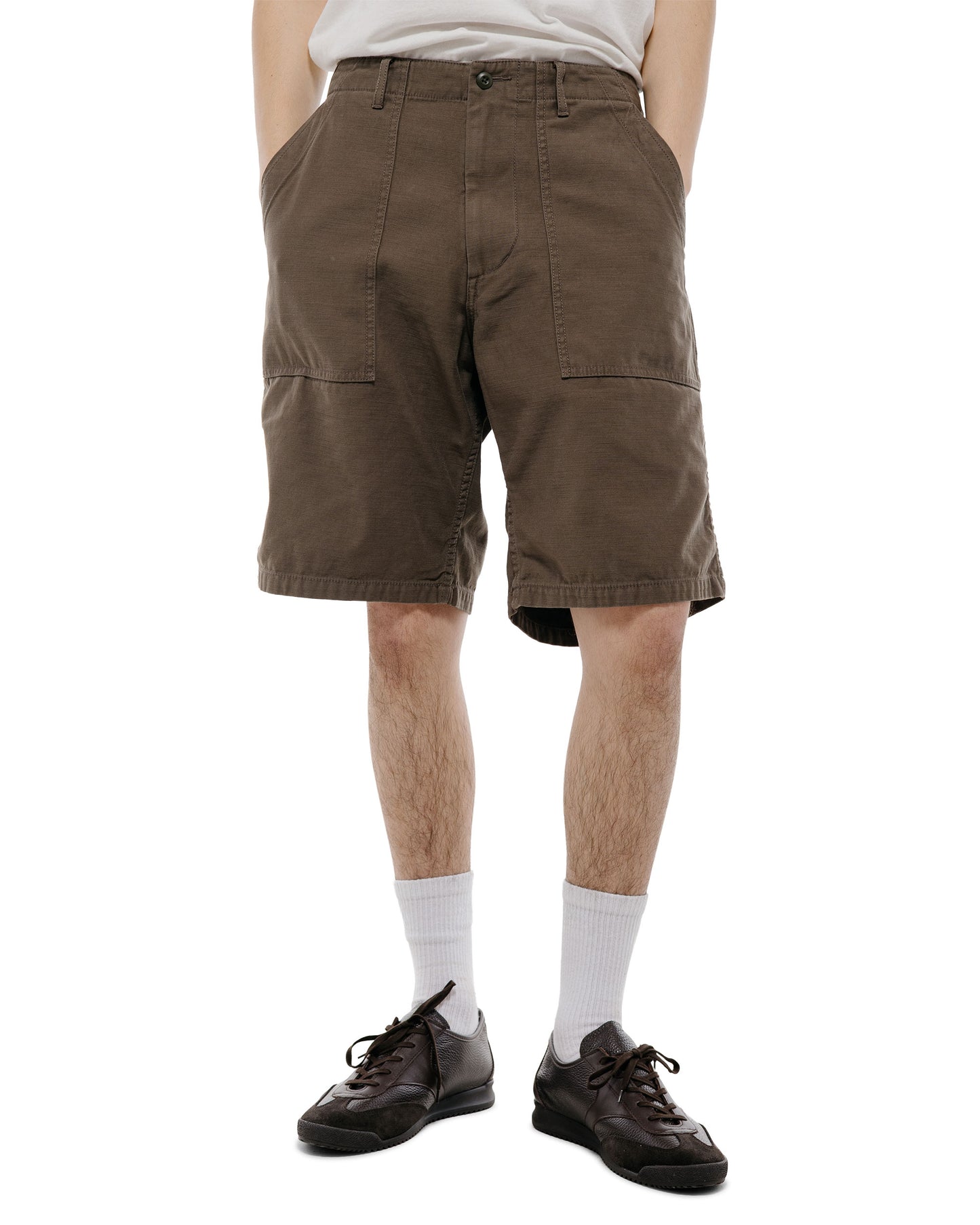 lost & found Beams Plus Beams Plus MIL Utility Shorts Reversed Sateen Olive Brown