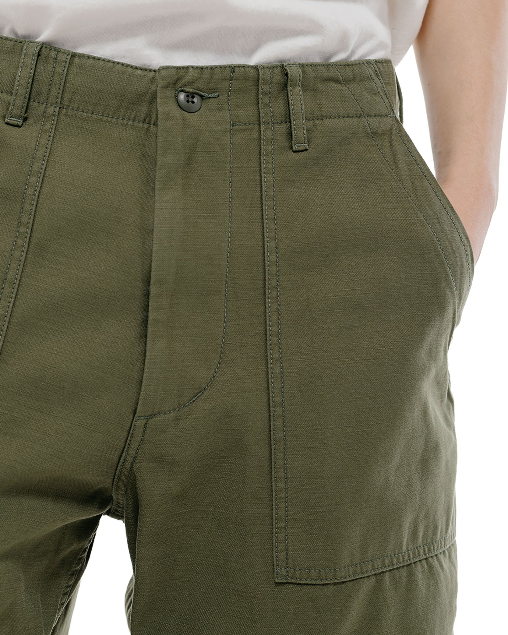lost & found Beams Plus Beams Plus MIL Utility Shorts Reversed Sateen Olive Green