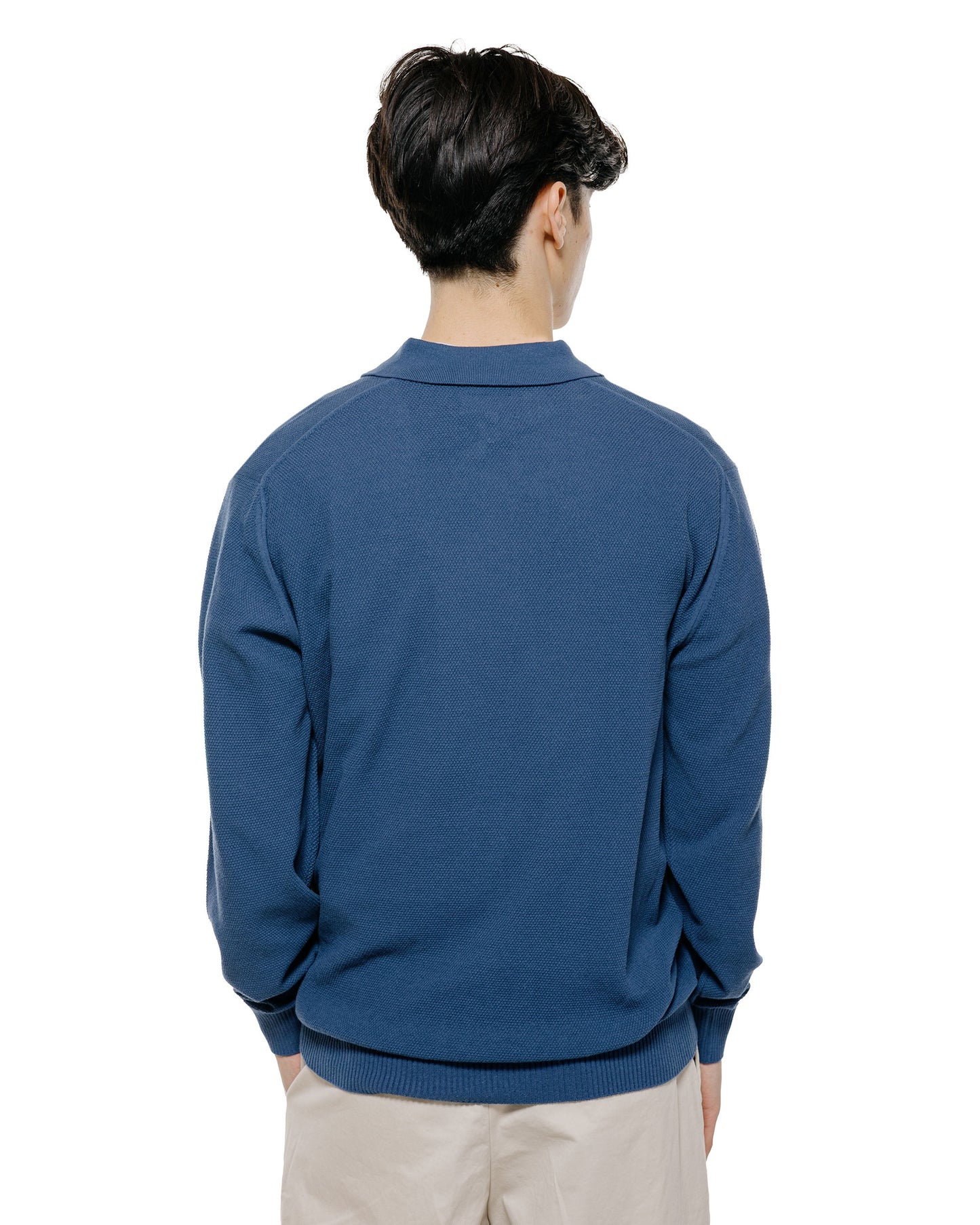 lost & found Beams Plus Beams Plus Pique Polo 14G L/S Navy