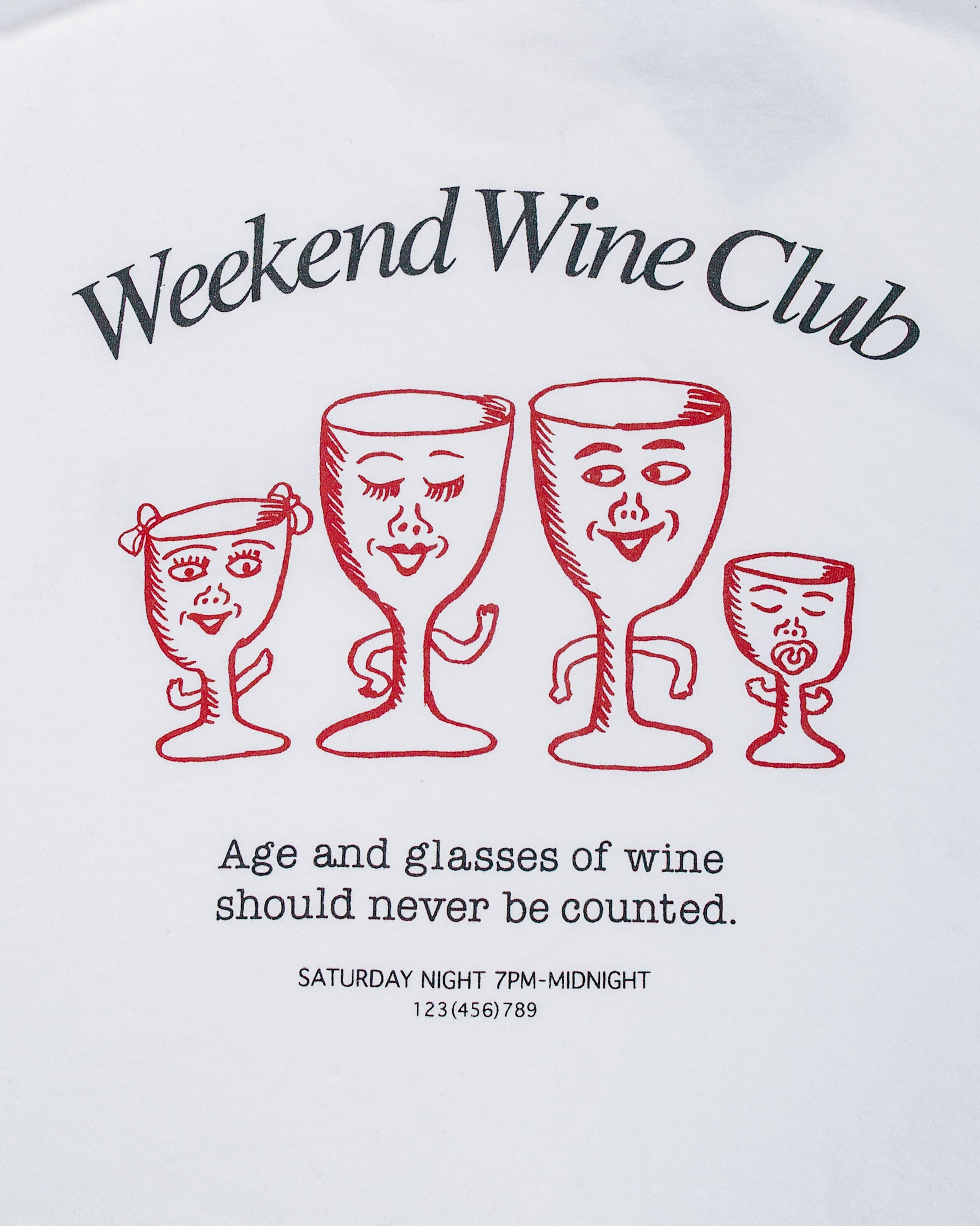 lost & found Beams Japan Beams Japan Hongama 'Weekend Wine Club' T-Shirt White