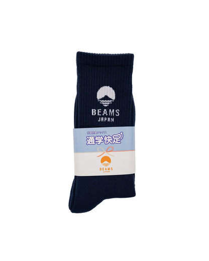Beams Japan Logo Socks Navy