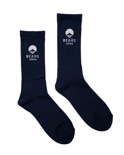 Beams Japan Logo Socks Navy
