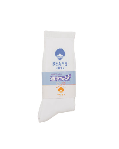 Beams Japan Logo Socks White/Blue