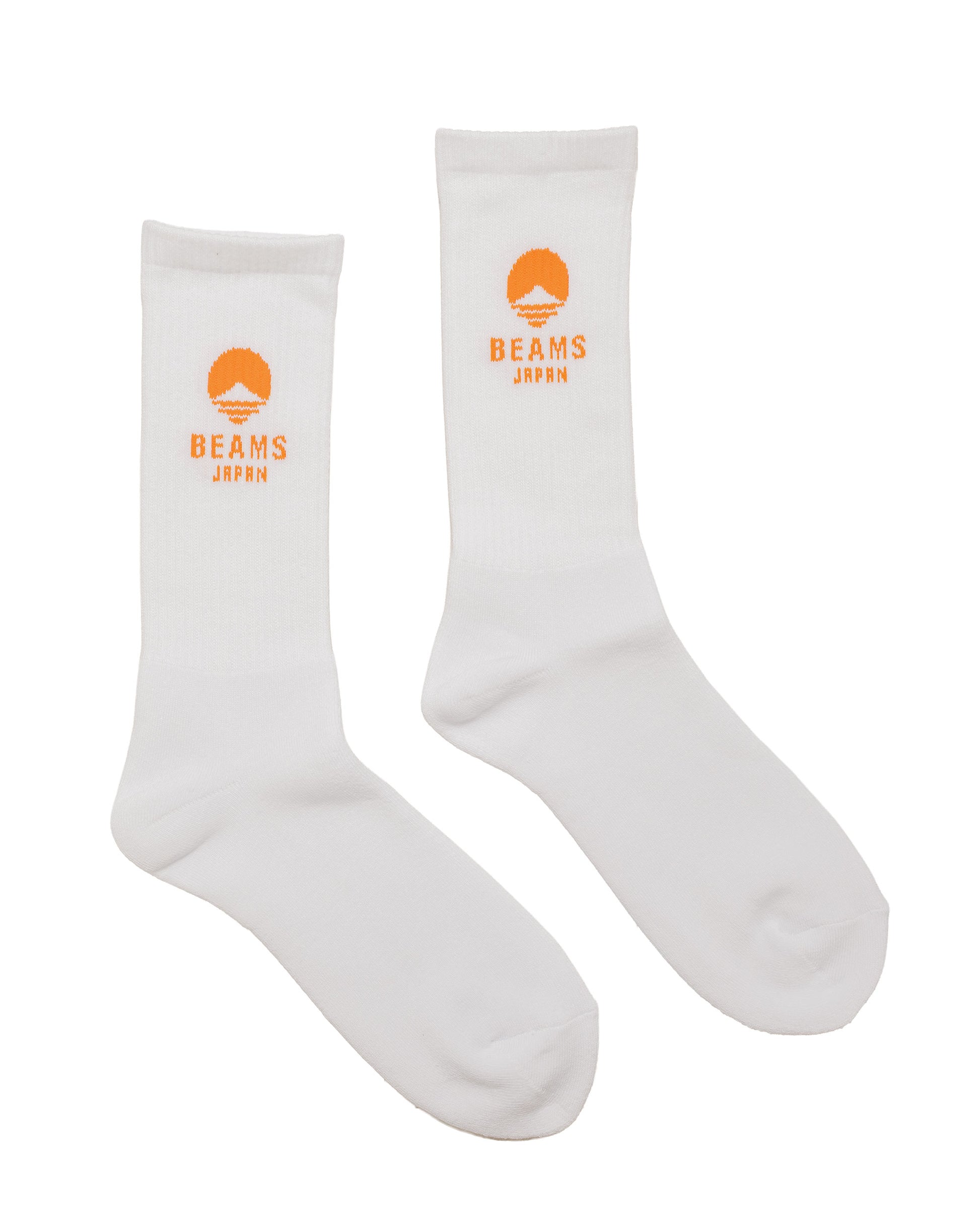 Beams Japan Logo Socks White/Orange