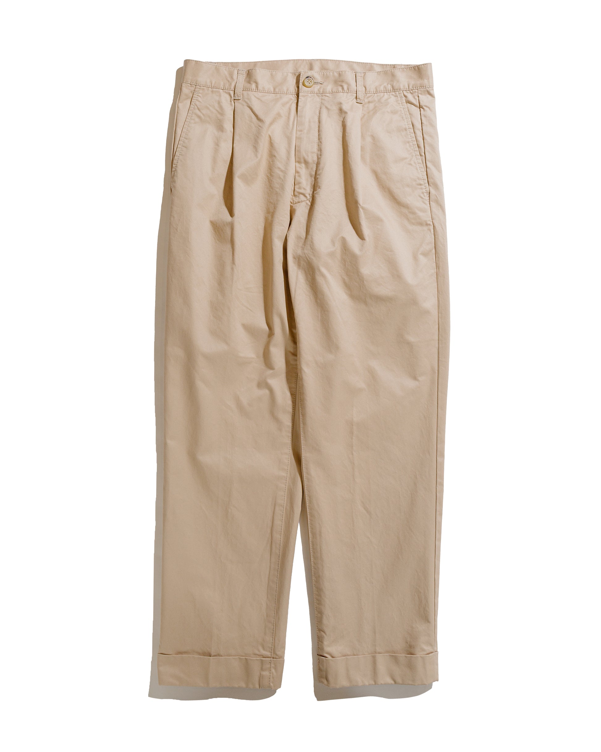 lost & found Beams Plus Beams Plus 1Pleat 80/3 Twill Beige