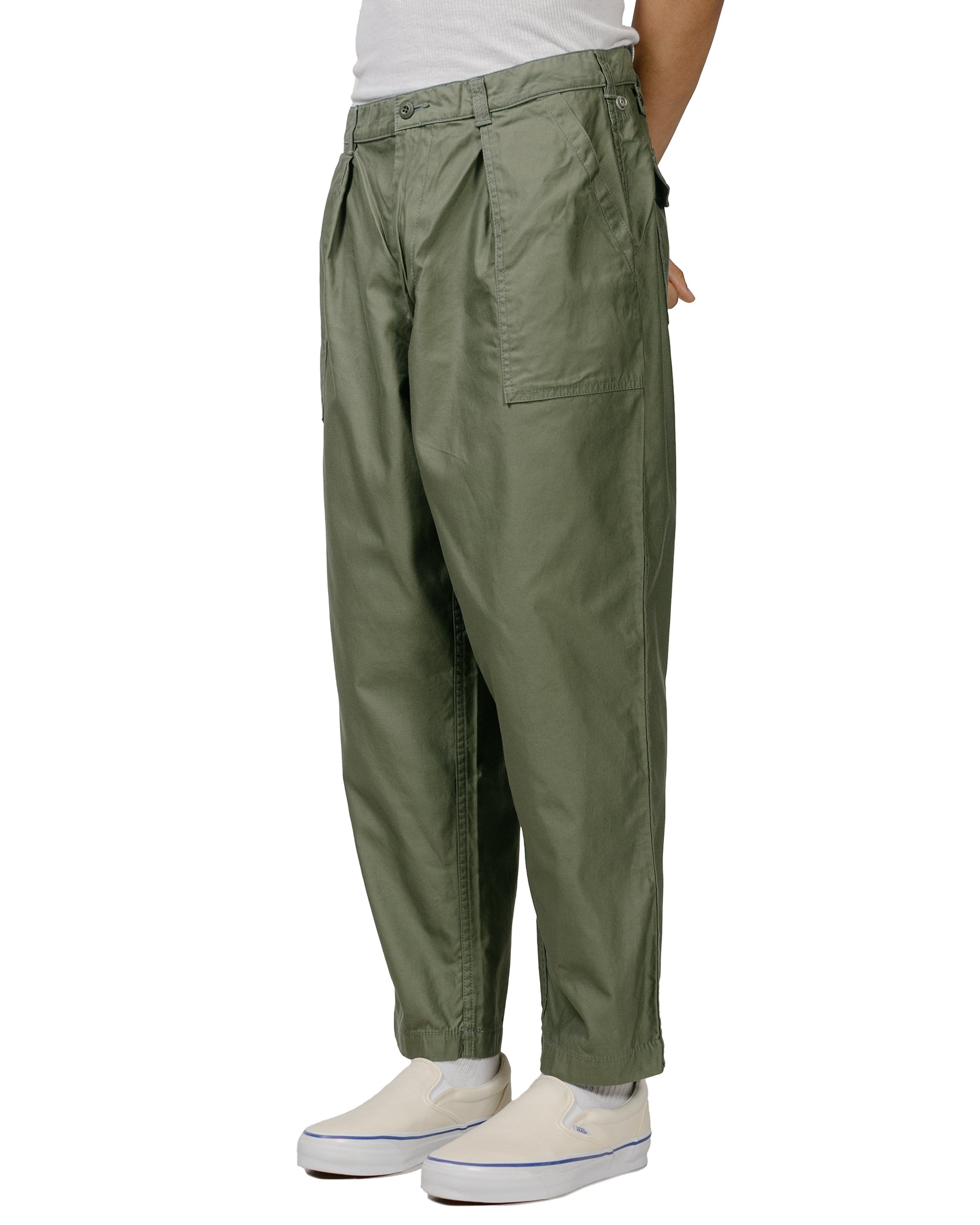 lost & found Beams Plus Beams Plus 1Pleat Baker 80/3 Back Satin Sage