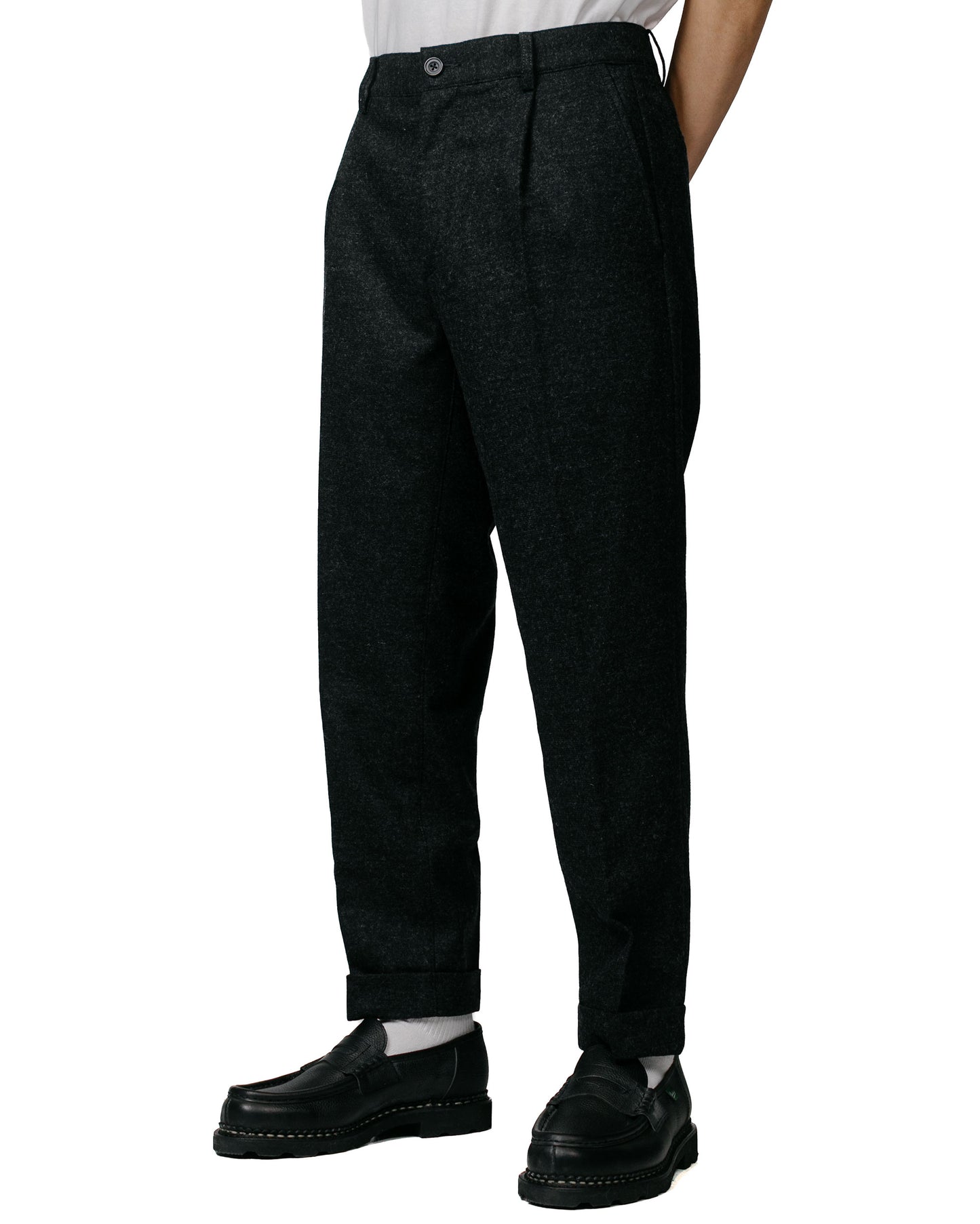 lost & found Beams Plus Beams Plus 1Pleat Wool Cashmere Charcoal Grey