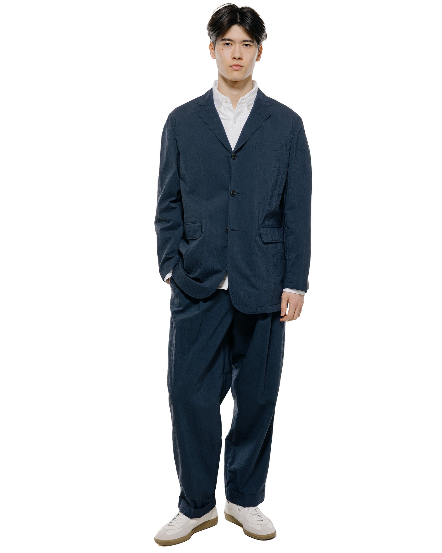lost & found Beams Plus Beams Plus 2Pleats Anywhere(wear) Seersucker Navy