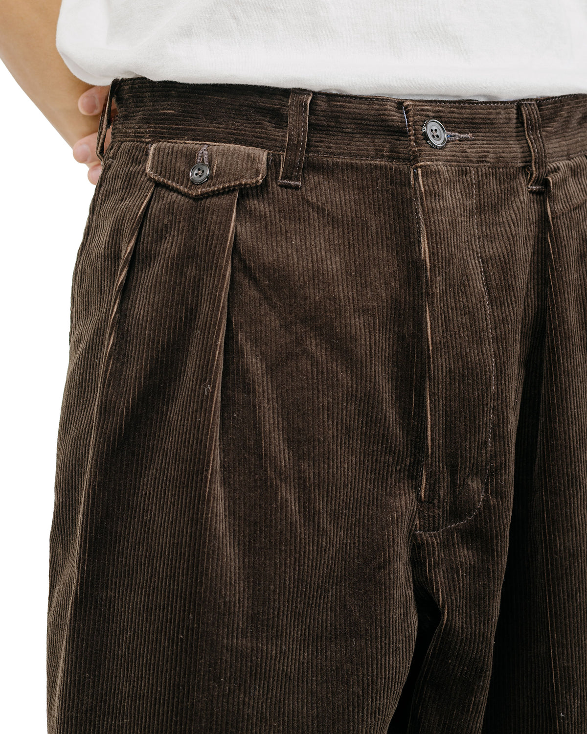 lost & found Beams Plus Beams Plus 2Pleats Corduroy Dark Brown