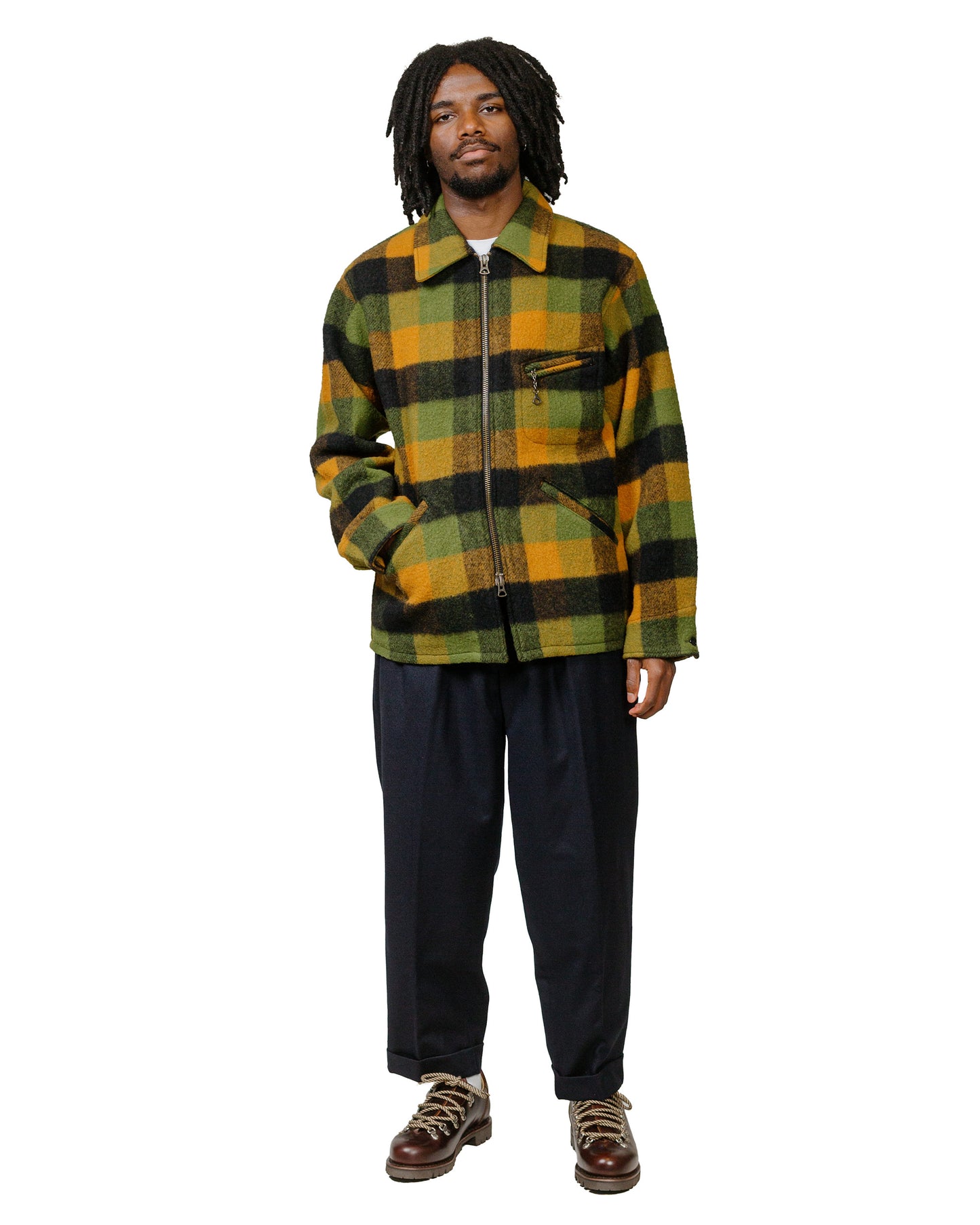 lost & found Beams Plus Beams Plus 2Pleats Flannel Navy