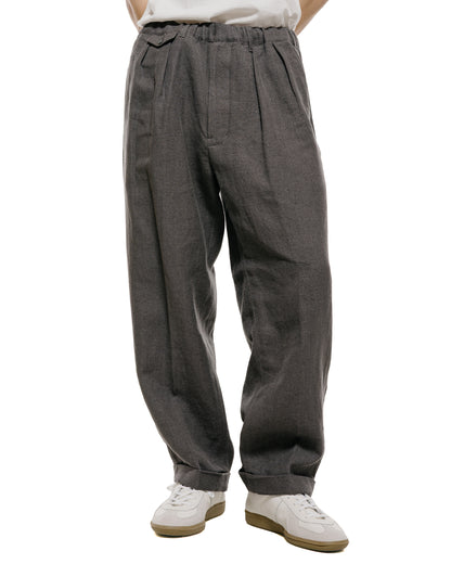 lost & found Beams Plus Beams Plus 2Pleats Relax Trousers Linen Cotton Grey