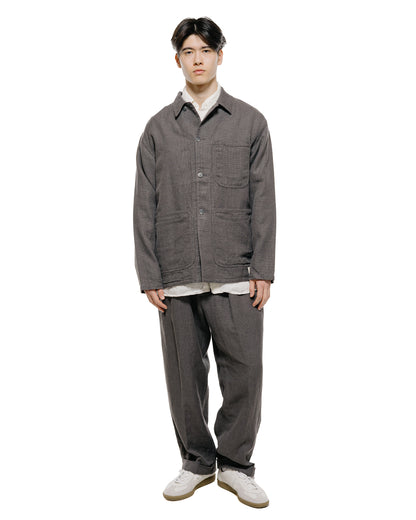 lost & found Beams Plus Beams Plus 2Pleats Relax Trousers Linen Cotton Grey