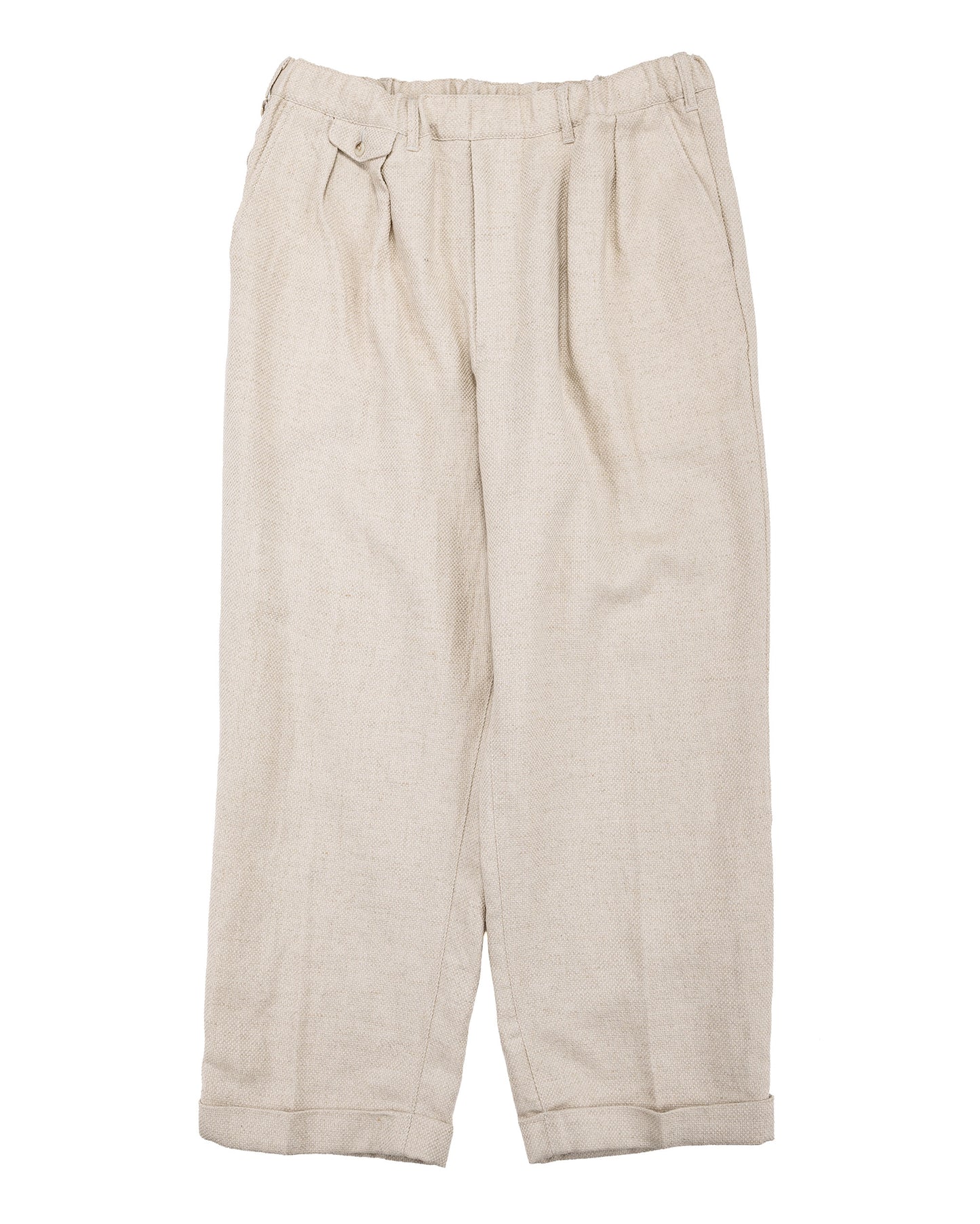 lost & found Beams Plus Beams Plus 2Pleats Relax Trousers Linen Cotton Off White