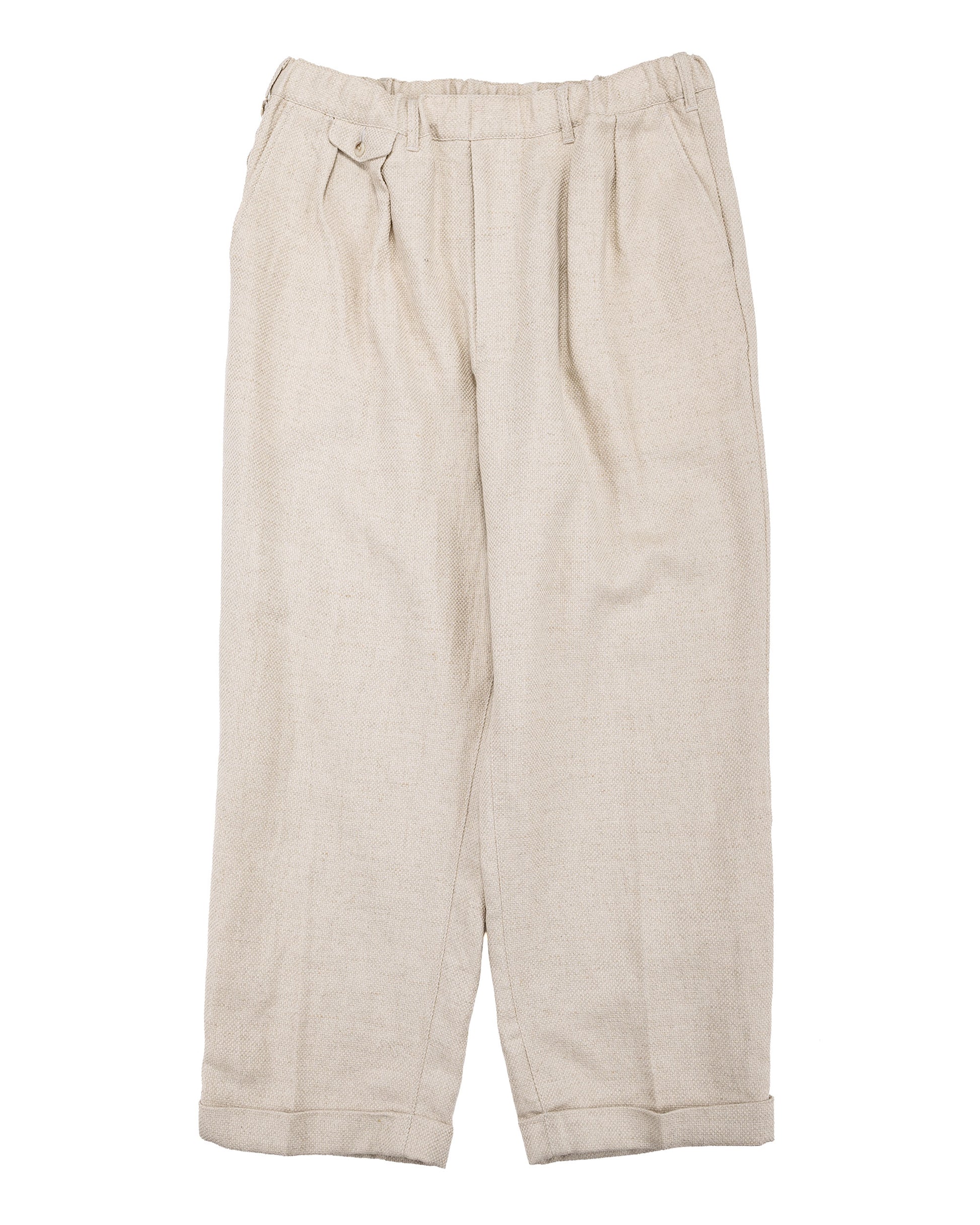 lost & found Beams Plus Beams Plus 2Pleats Relax Trousers Linen Cotton Off White