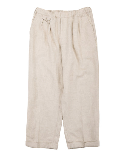 lost & found Beams Plus Beams Plus 2Pleats Relax Trousers Linen Cotton Off White
