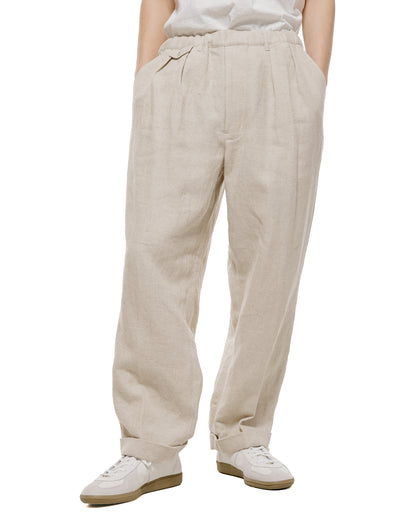 lost & found Beams Plus Beams Plus 2Pleats Relax Trousers Linen Cotton Off White