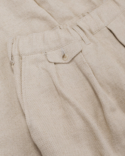 lost & found Beams Plus Beams Plus 2Pleats Relax Trousers Linen Cotton Off White