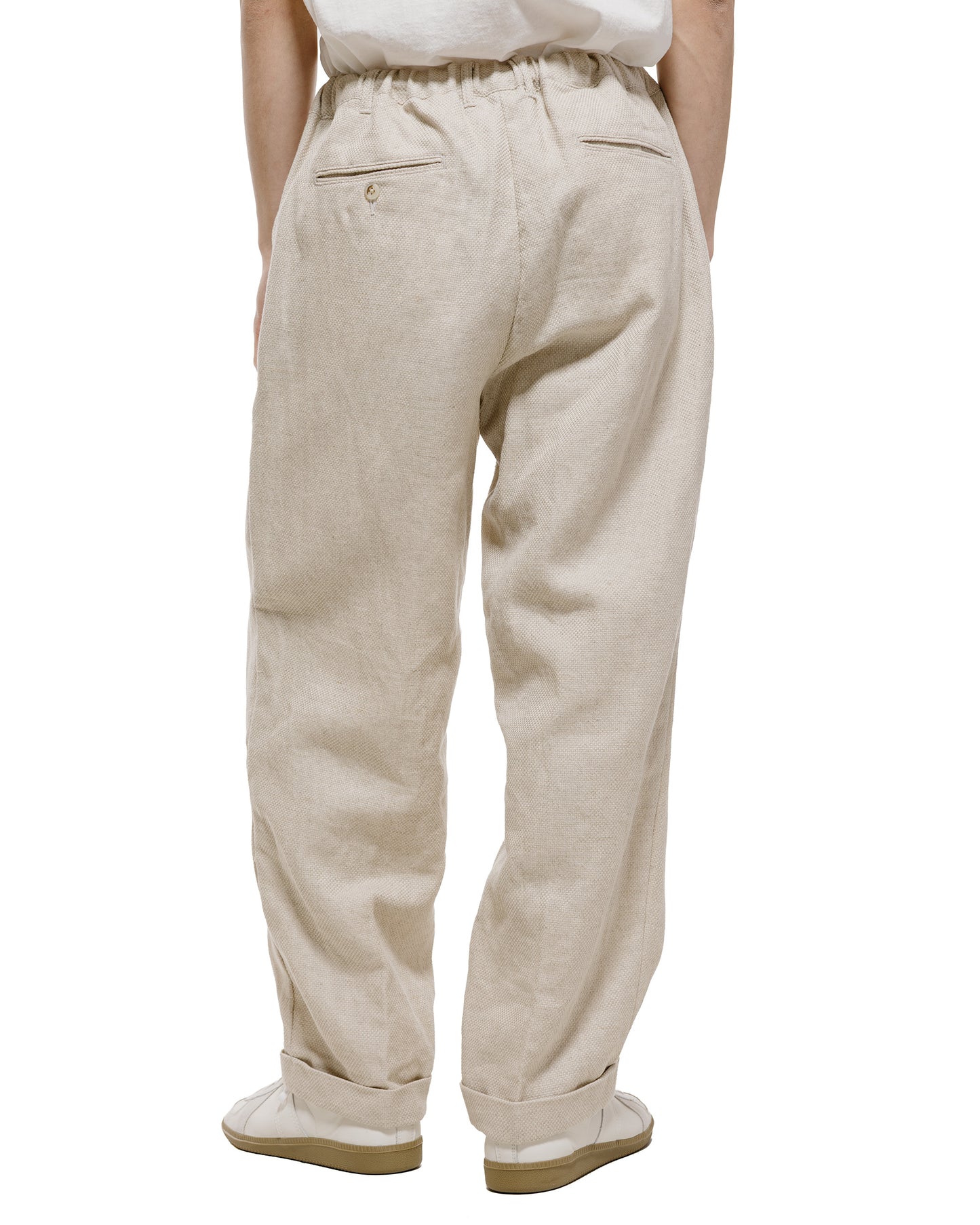 lost & found Beams Plus Beams Plus 2Pleats Relax Trousers Linen Cotton Off White