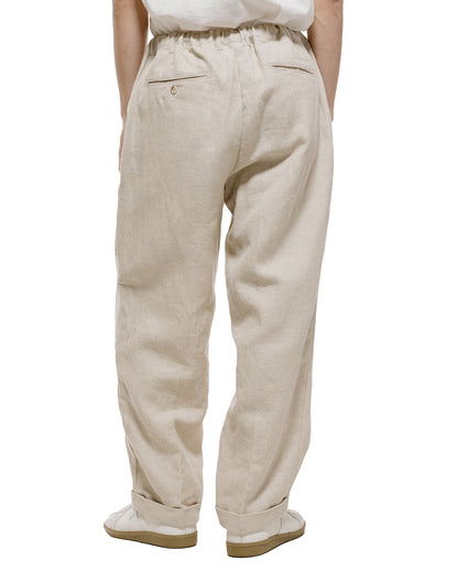 lost & found Beams Plus Beams Plus 2Pleats Relax Trousers Linen Cotton Off White