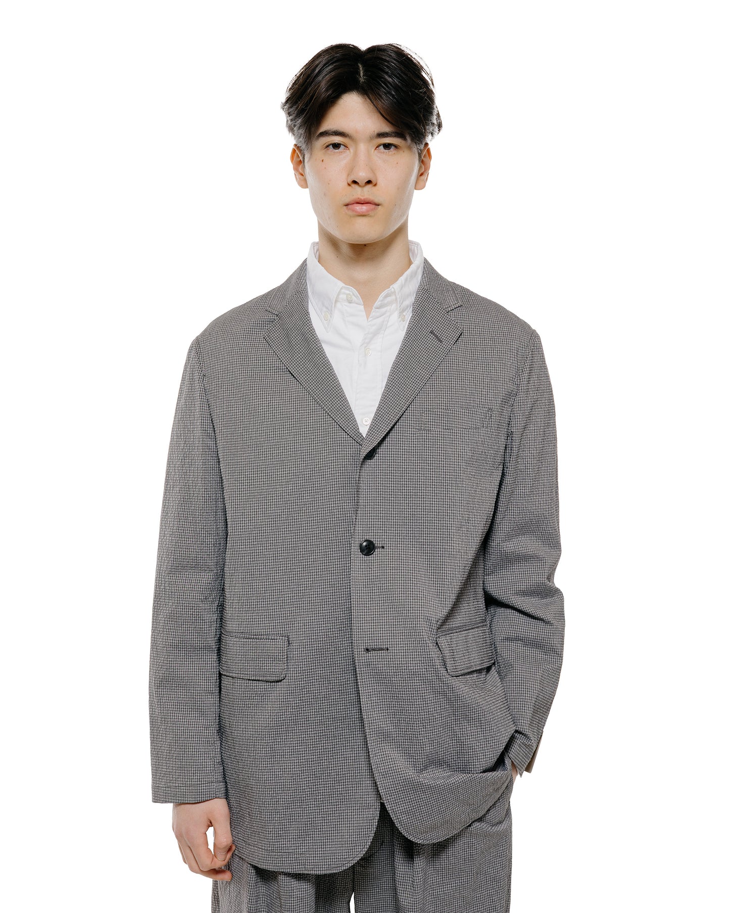lost & found Beams Plus Beams Plus 3B Anywhere(wear) Jacket Seersucker Plaid Black/Grey