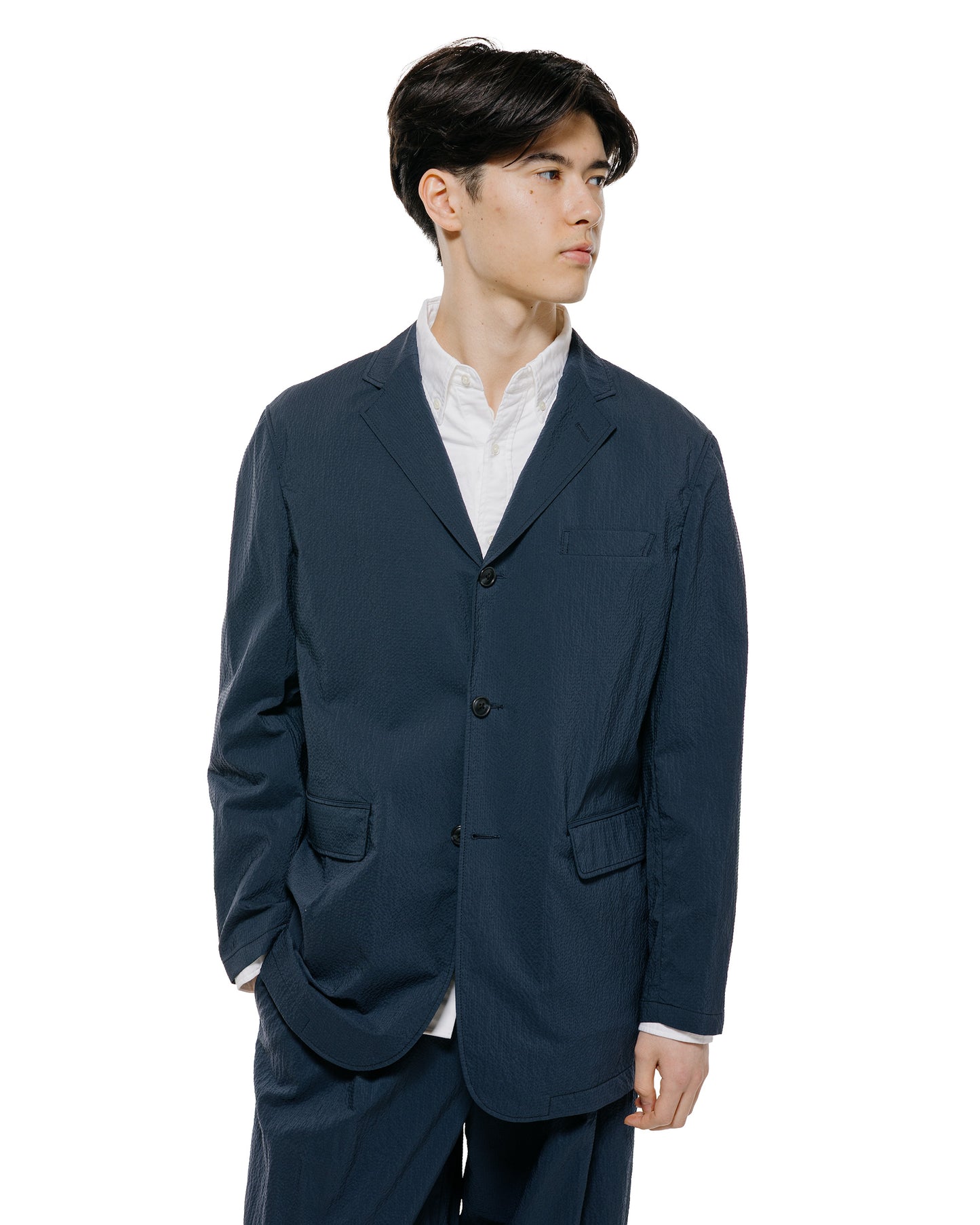 lost & found Beams Plus Beams Plus 3B Anywhere(wear) Jacket Seersucker Plaid Navy