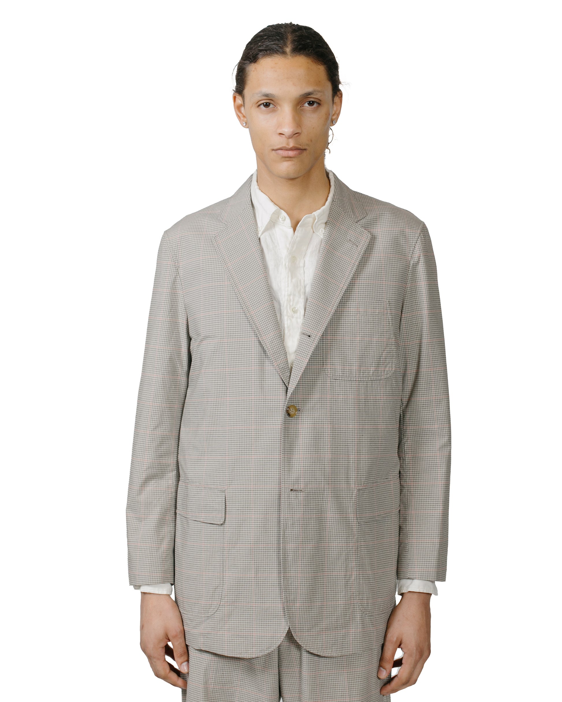 lost & found Beams Plus Beams Plus 3B Box-Fit Jacket TR Plaid Beige