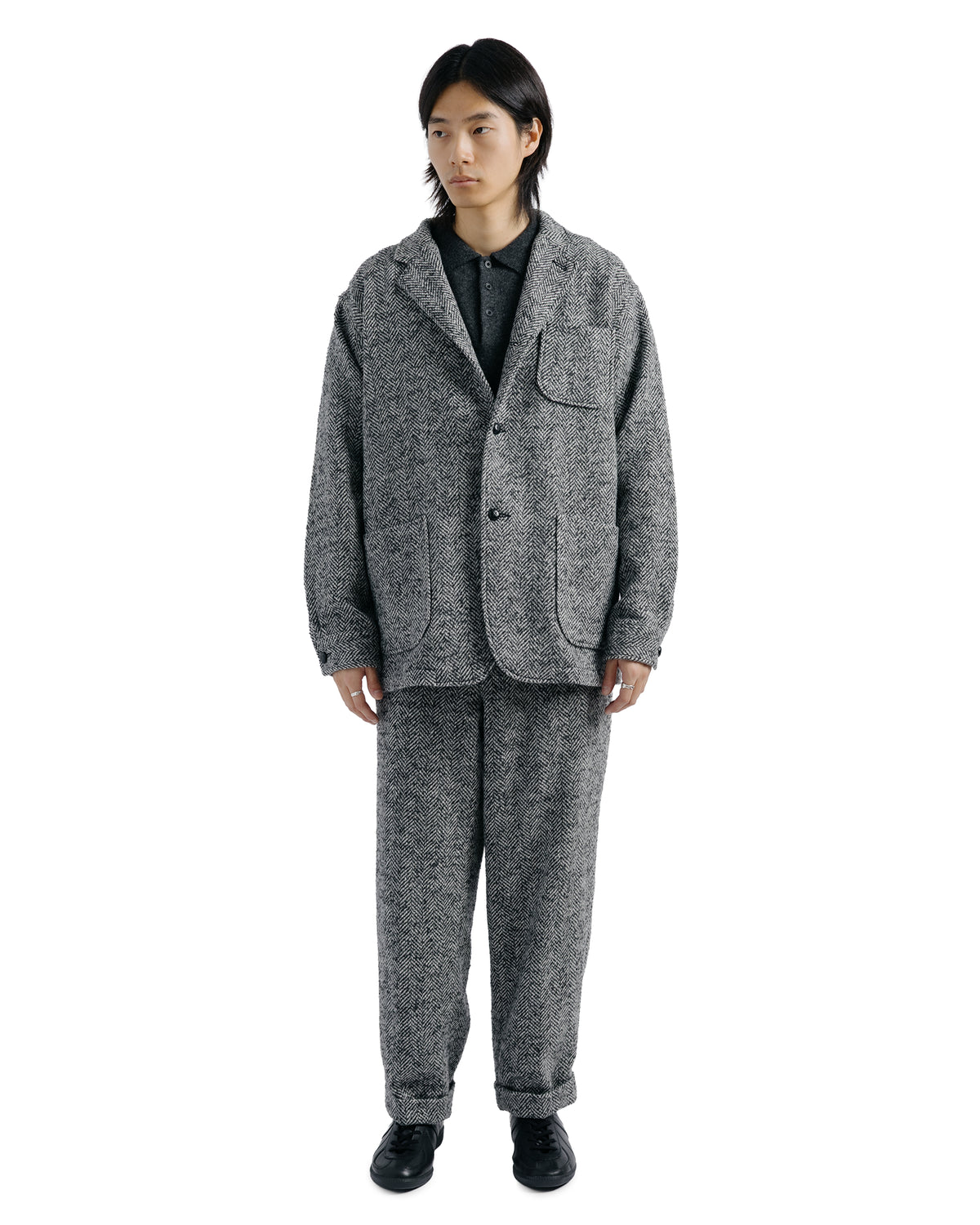 lost & found Beams Plus Beams Plus 4B Cuffs Jacket Herringbone Black
