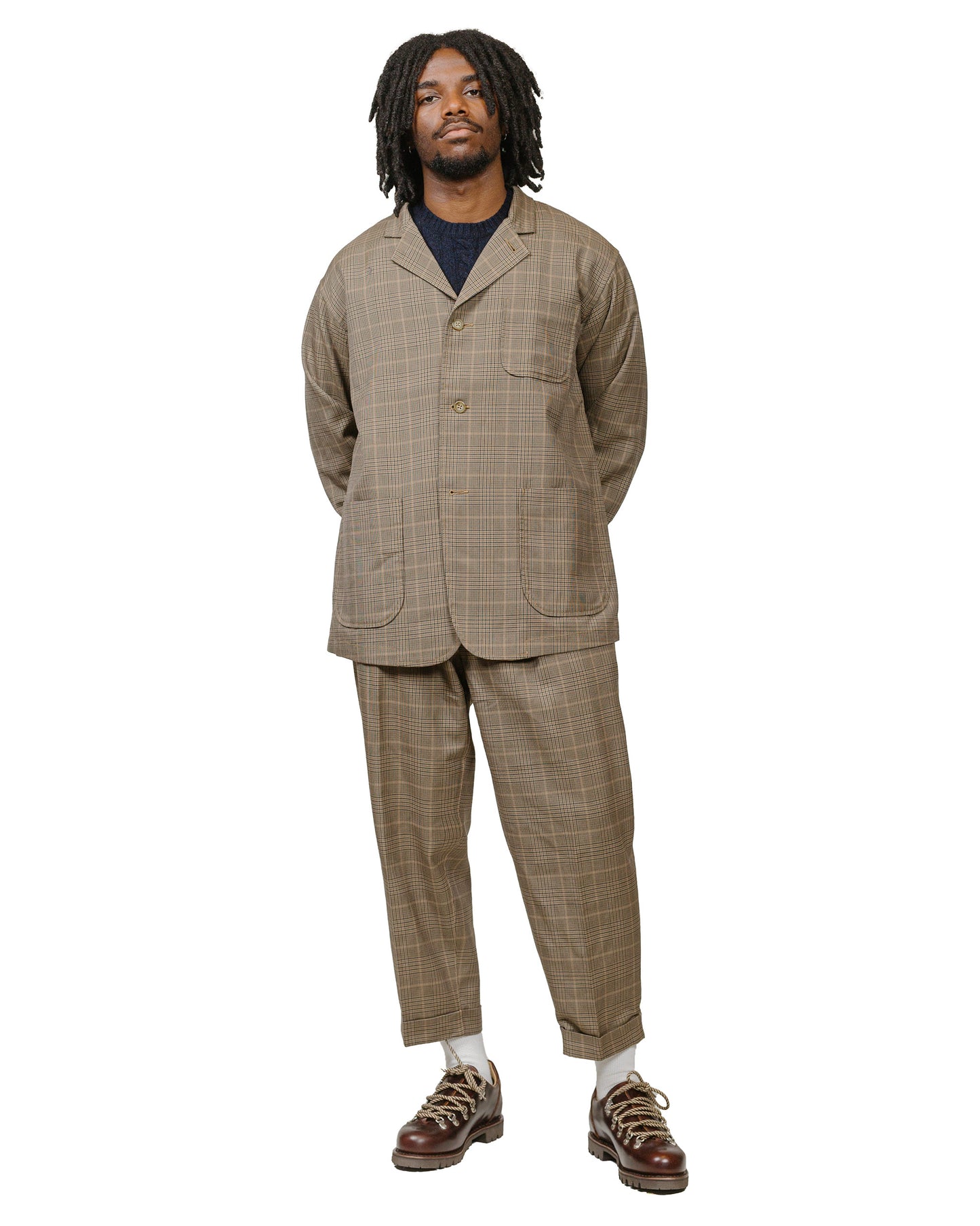 lost & found Beams Plus Beams Plus 4B Cuffs Jacket TW Plaid Light Brown