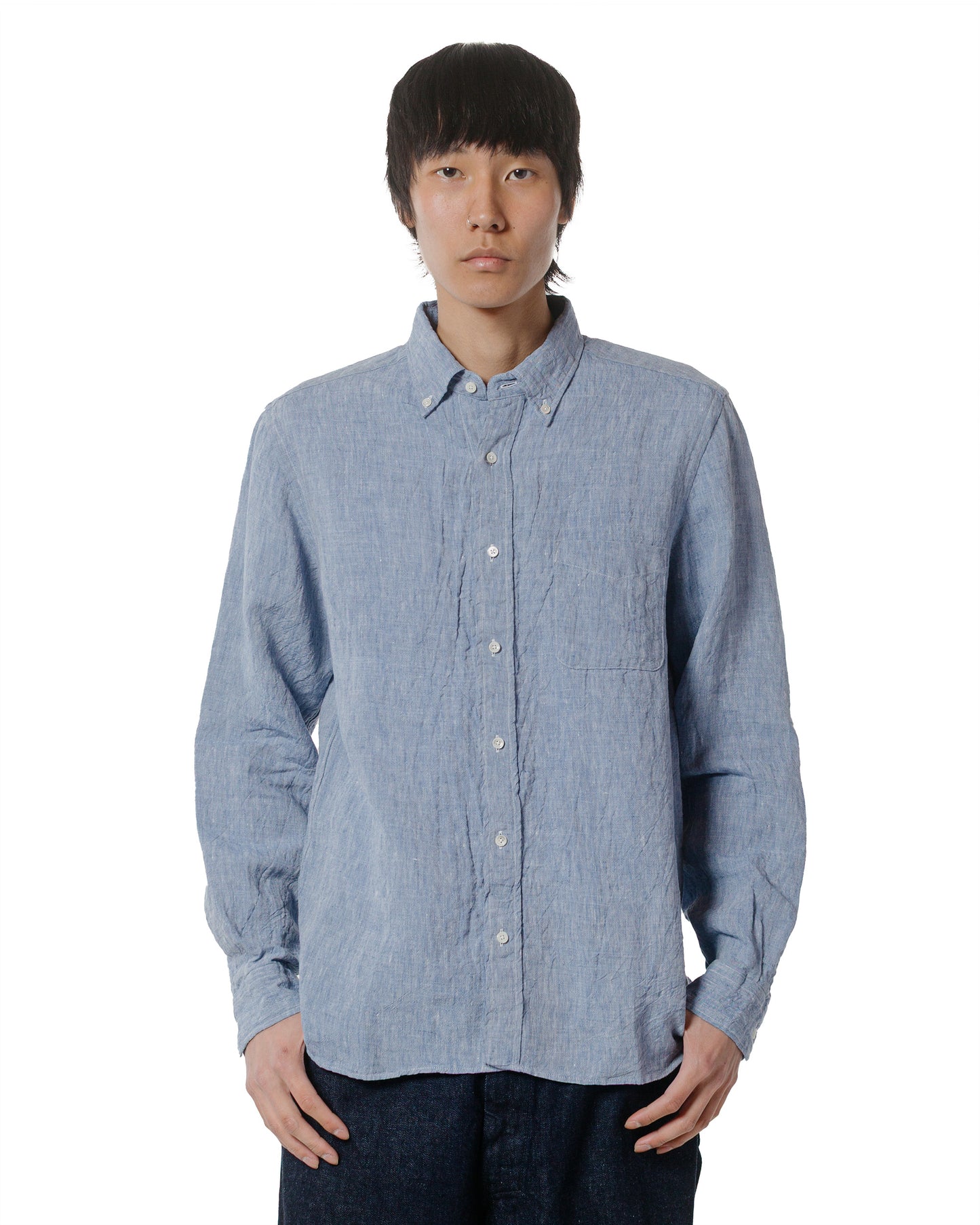 lost & found Beams Plus Beams Plus B.D. 1/40 Linen Chambray Blue