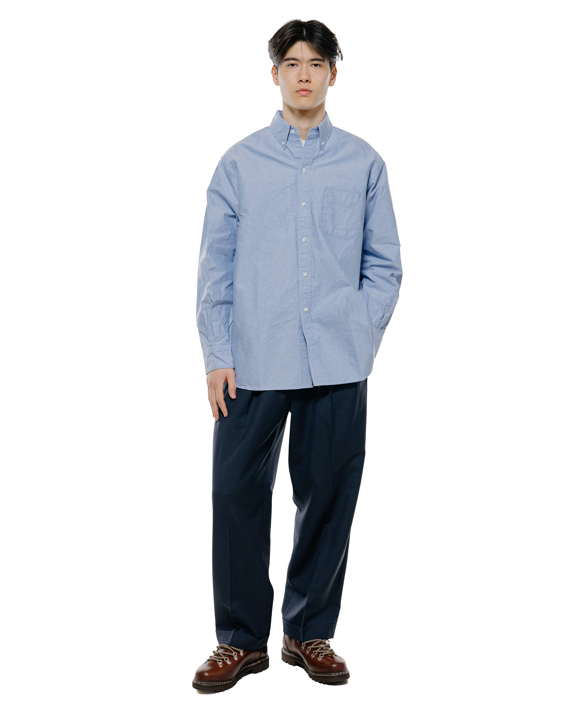lost & found Beams Plus Beams Plus B.D. American Oxford Classic Fit Blue