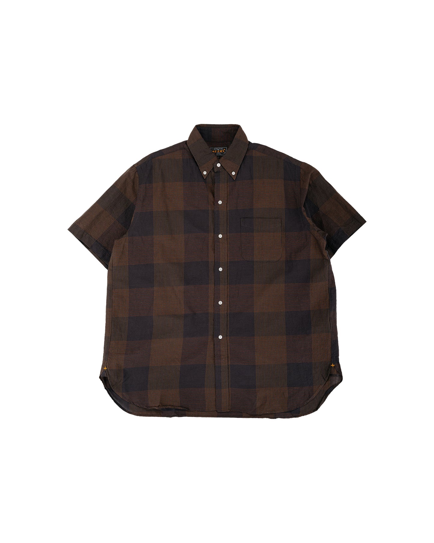 lost & found Beams Plus Beams Plus B.D. Classic Fit Cotton Linen Cord Check Black/Brown