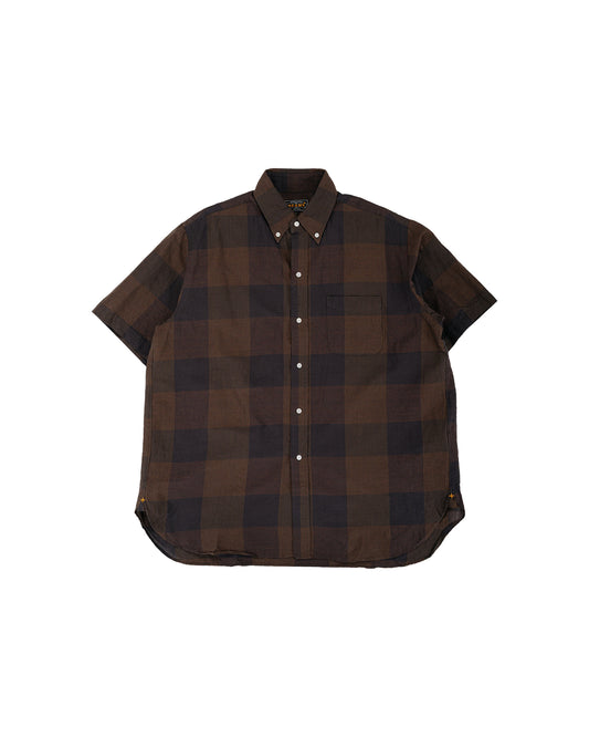 lost & found Beams Plus Beams Plus B.D. Classic Fit Cotton Linen Cord Check Black/Brown